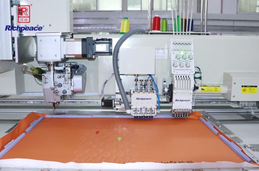 富怡全自動旋轉(zhuǎn)機頭沖繡縫一體機